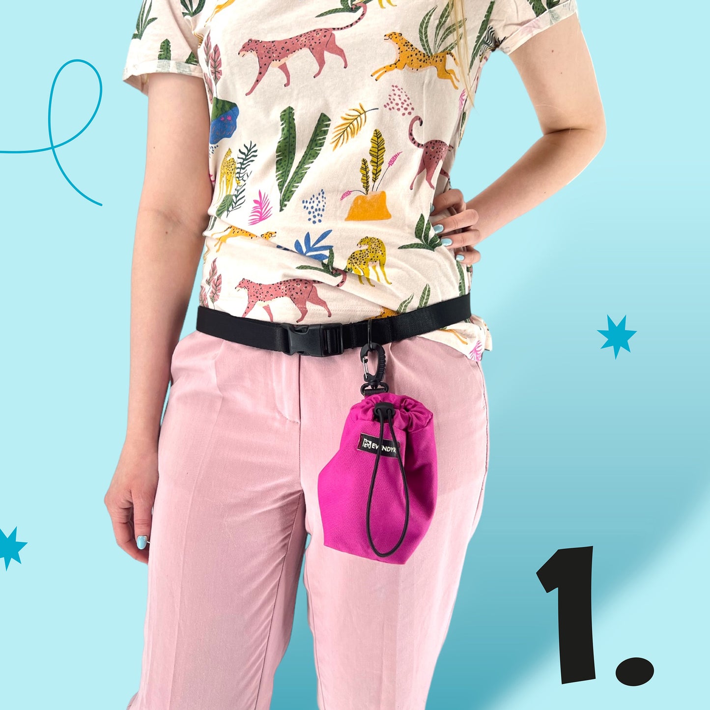 Godbitveske „I´m Only Happy When Rains" blå